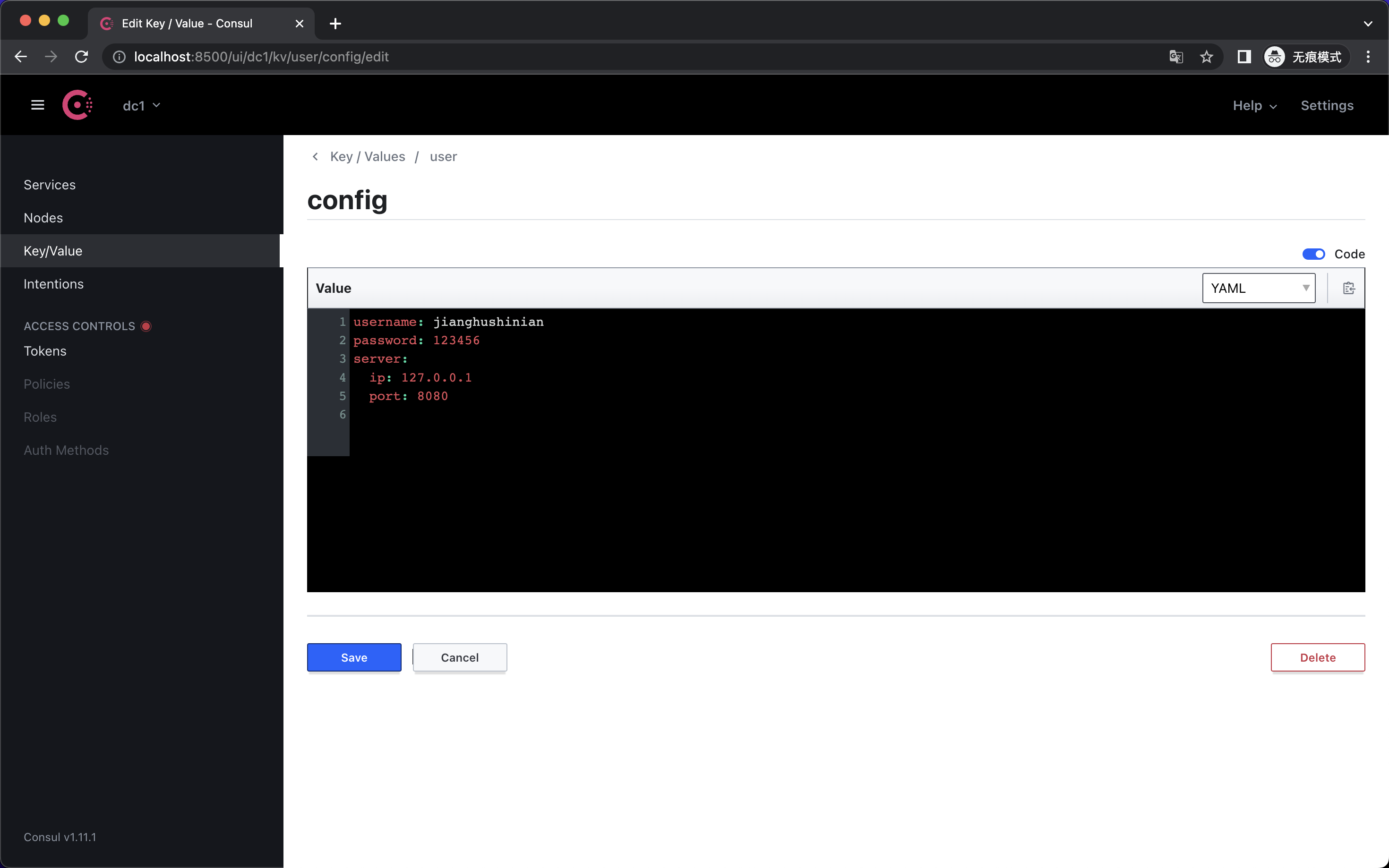 Consul Config